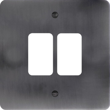 flat slate effect grid plate (2 gang) front fc20825