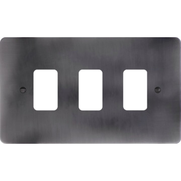 flat slate effect grid plate (3 gang) front fc20825