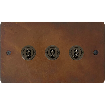 flat rust toggle switch (3 gang) front fc20825