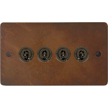 flat rust toggle switch (4 gang) front fc20825