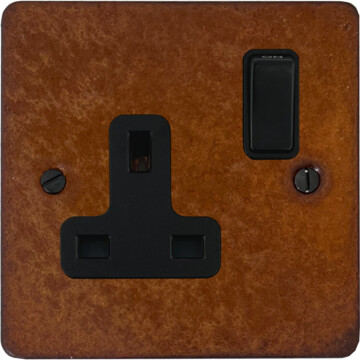 flat rust single socket (black switch) front fc20825