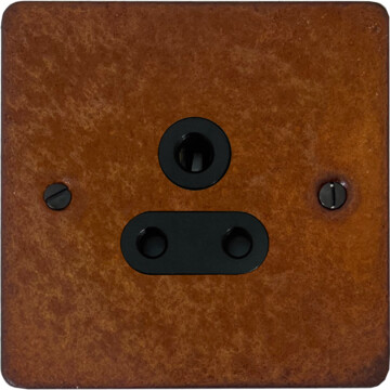 flat rust 5a 3 pin socket (black insert) front fc20825