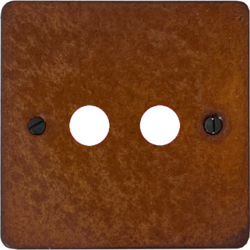 flat rust toggle grid plate (2 gang) front fc20825