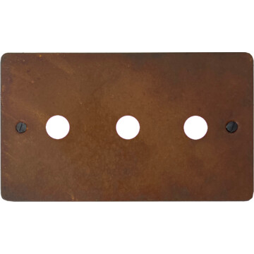 flat rust toggle grid plate (3 gang) front fc20825