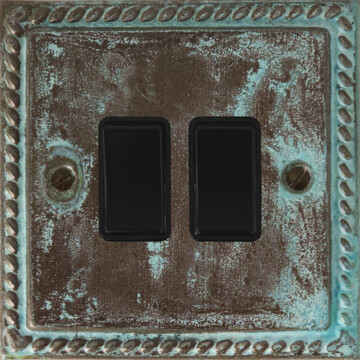 monarch verdigris light switch (2 gang) front fc20825