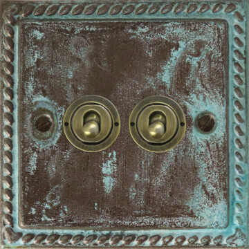 monarch verdigris toggle switch (2 gang) front fc20825