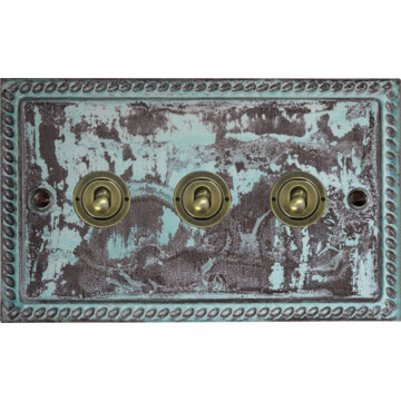 monarch verdigris toggle switch (3 gang) front fc20825