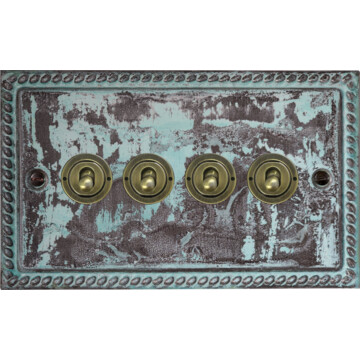 monarch verdigris toggle switch (4 gang) front fc20825