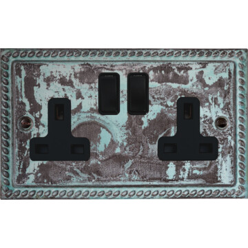 monarch verdigris double socket front fc20825
