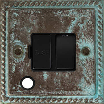 monarch verdigris switched fused spur with flex outlet (black switch) front fc20825