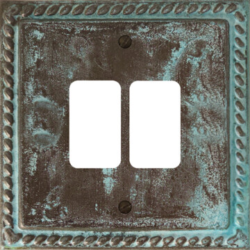 monarch verdigris grid plate (2 gang) front fc20825