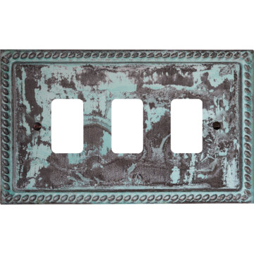 monarch verdigris grid plate (3 gang) front fc20825