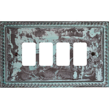 monarch verdigris grid plate (4 gang) front fc20825