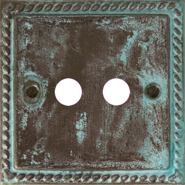 monarch verdigris toggle grid plate (2 gang) front fc20825