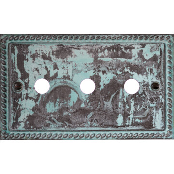 monarch verdigris toggle grid plate (3 gang) front fc20825
