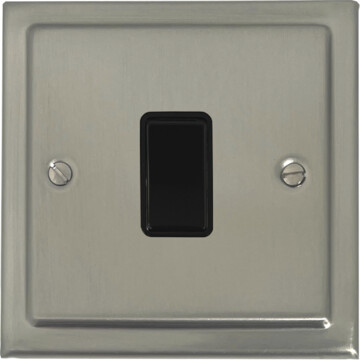 satin nickel light switch (1 gang/black switch) front fc20825