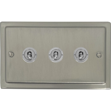 satin nickel toggle switch (3 gang) front fc20825