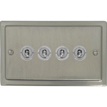 satin nickel toggle switch (4 gang) front fc20825