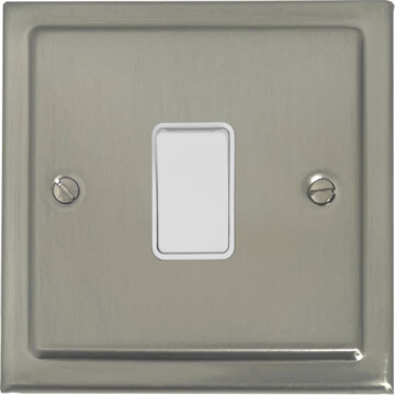 satin nickel intermediate switch (1 gang/white switch) front fc20825