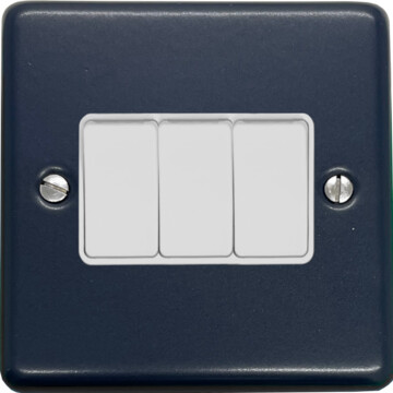 contour blue light switch (3 gang/white switches) front fc20825