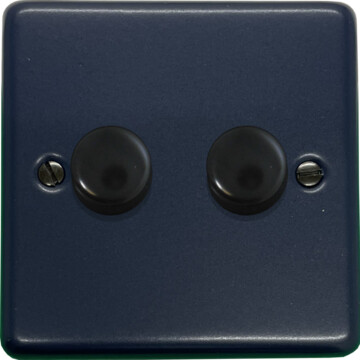contour blue push led dimmer (2 gang/black bronze caps) front fc20825