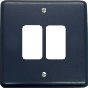 contour blue grid plate (2 gang) front fc20825