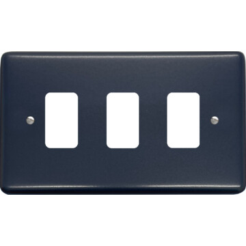 contour blue grid plate (3 gang) front fc20825