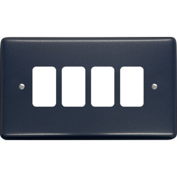 contour blue grid plate (4 gang) front fc20825