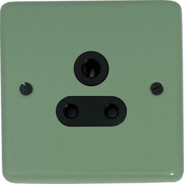 contour sage green 5a 3 pin socket (black insert) front fc20825