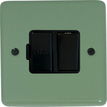 contour sage green switched fused spur (black switch) front fc20825