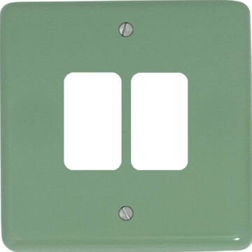 contour sage green grid plate (2 gang) front fc20825