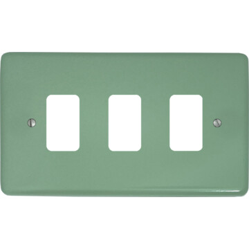 contour sage green grid plate (3 gang) front fc20825