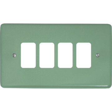 contour sage green grid plate (4 gang) front fc20825