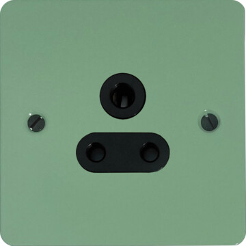 flat sage green 5a 3 pin socket (black insert) front fc20825