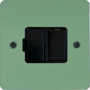 flat sage green switched fused spur (black insert/black switch) front fc20825