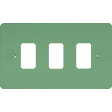 flat sage green grid plate (3 gang) front fc20825