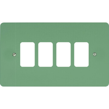 flat sage green grid plate (4 gang) front fc20825