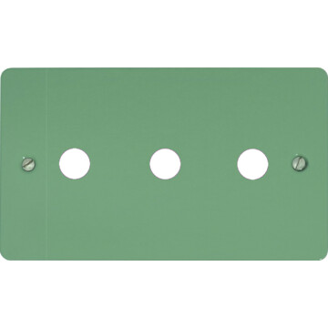 flat sage green toggle grid plate (3 gang) front fc20825