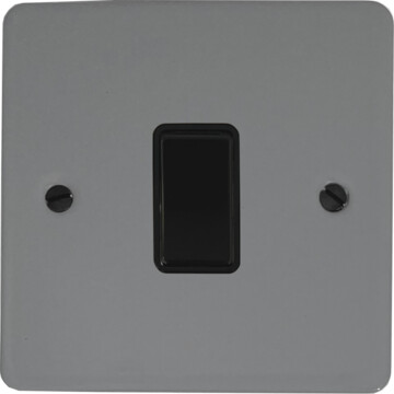 flat light grey light switch (1 gang/black switch) front fc20825