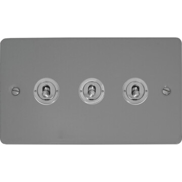 flat light grey toggle switch (3 gang) front fc20825