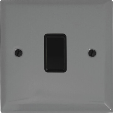 spectrum light grey light switch (1 gang/black switch) front fc20825