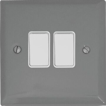 spectrum light grey light switch (2 gang/white switches) front fc20825