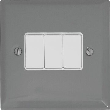 spectrum light grey light switch (3 gang/white switches) front fc20825