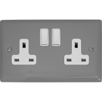 spectrum light grey double socket (white switches) front fc20825