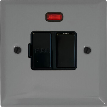 spectrum light grey switched fused spur with neon (black switch) front fc20825