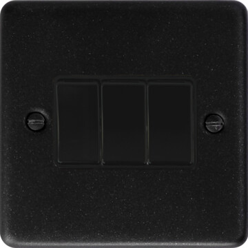 contour graphite light switch (3 gang/black plastic switch) front fc20825