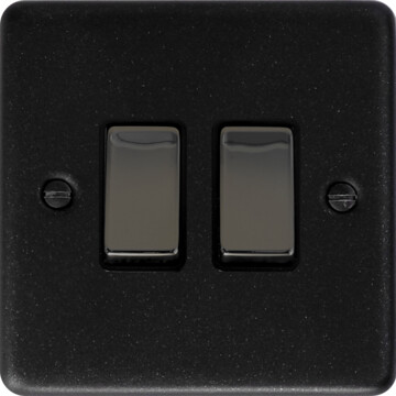 contour graphite light switch (2 gang/black nickel switch) front fc20825