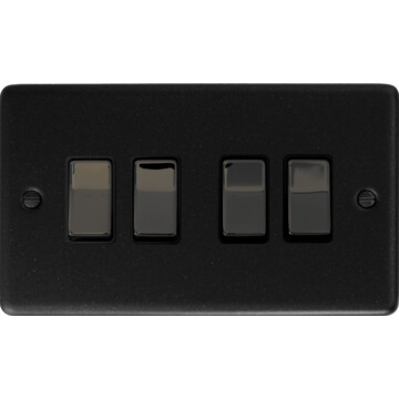 contour graphite light switch (4 gang/black nickel switch) front fc20825