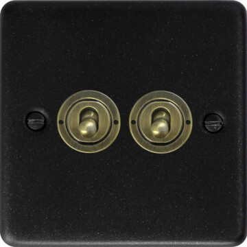contour graphite toggle switch (2 gang) front fc20825