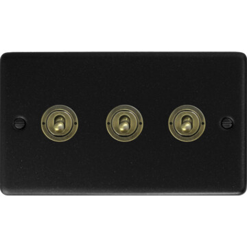 contour graphite toggle switch (3 gang) front fc20825